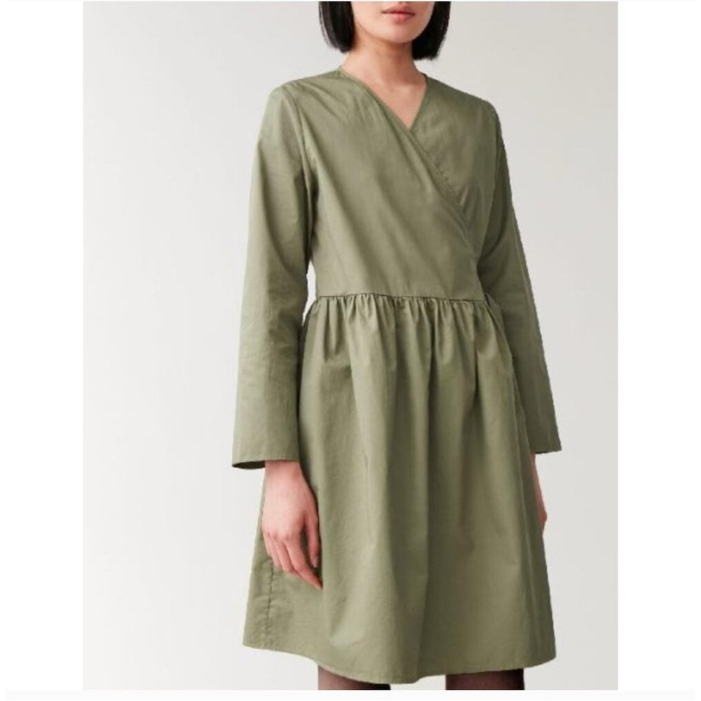 COS Olive Green Wrap Dress